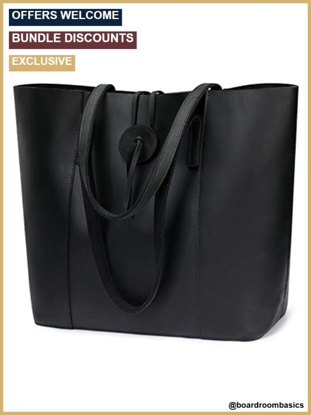 Vintage Genuine Leather Tote Bag for Women Large Shoulder Purse